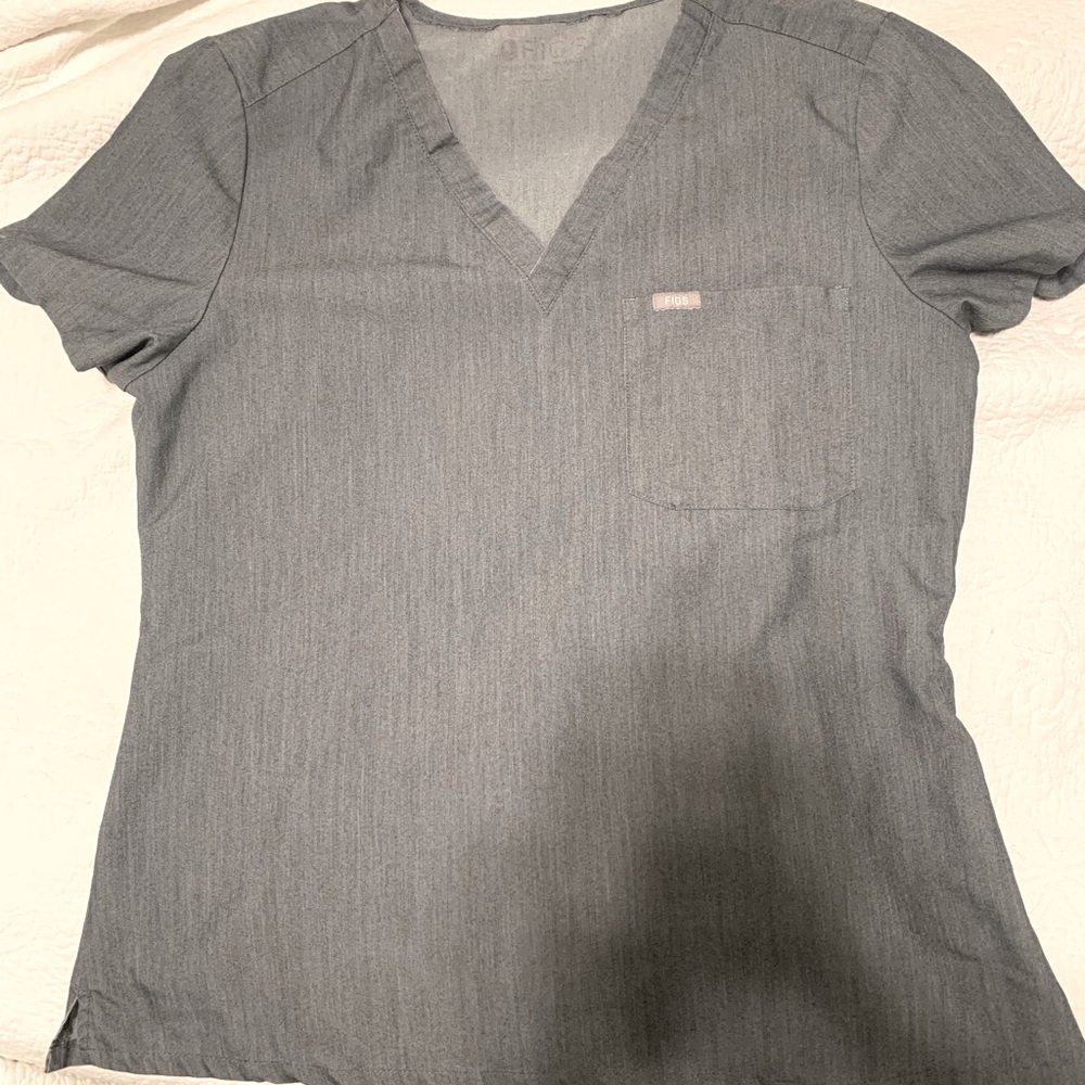 Figs Catarina Scrub Top ~ Size Medium ~ Heather Grey